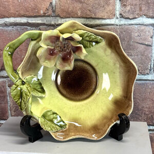 Vintage Vee Jackson California Pottery Trinket Candy Dish Magnolia Blossom 1950s